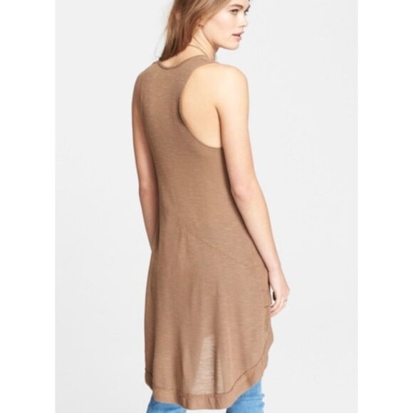 Free People ~ We The Free ~ Ribbed Hi-Lo Asymmetrical Sleeveless Tank Top - Picture 8 of 11